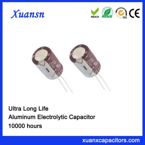 High Voltage 10000H 10uf 250v Capacitor Electrolytic