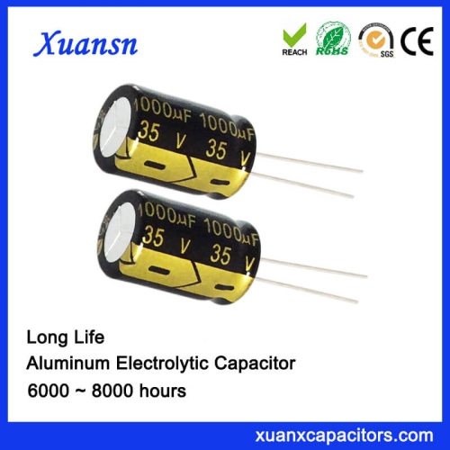 Radial Long Life 1000uf 35v 105c Electrolytic Capacitor