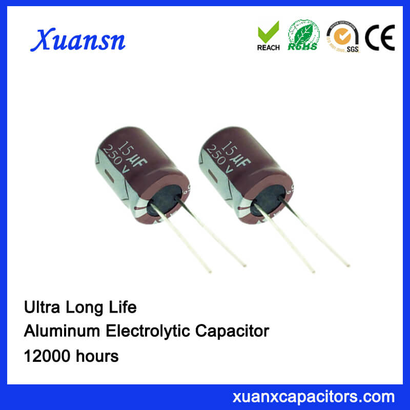 Long Life Radial Aluminum Electrolytic Capacitor 15uf 250v