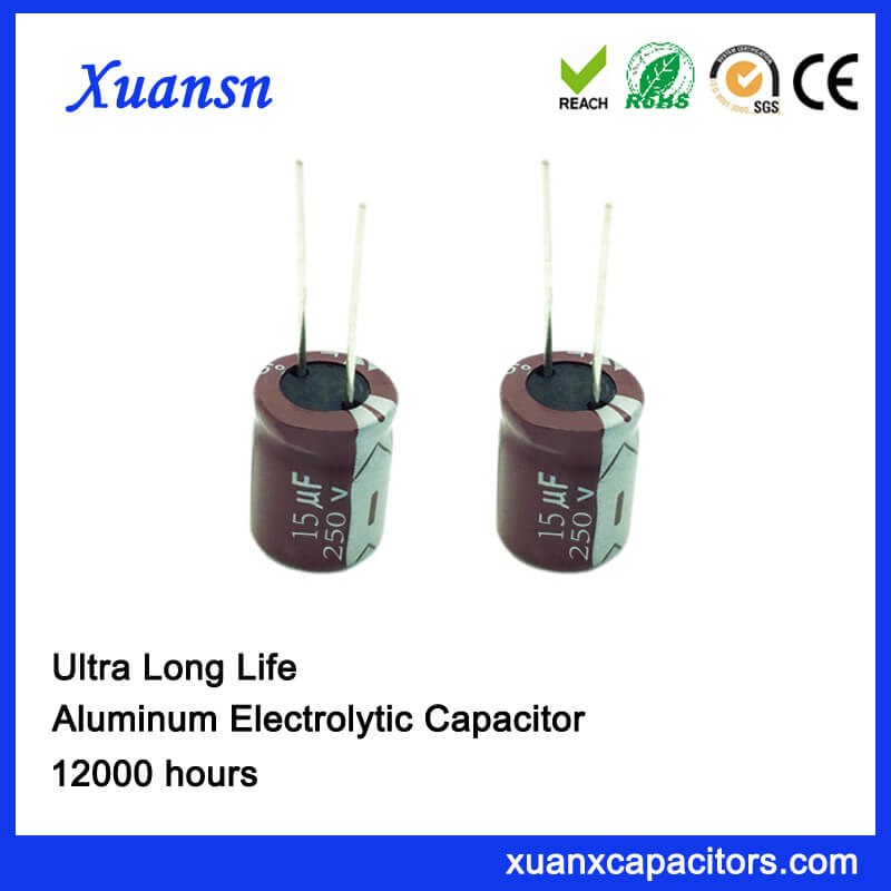 Long Life Radial Aluminum Electrolytic Capacitor 15uf 250v