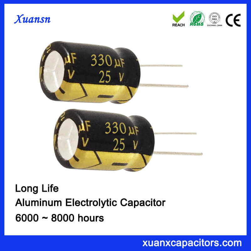 25V 330UF Long Life Electrolytic Capacitor China Supplier