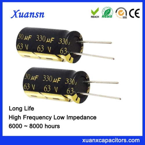 Long Life High Temperature 330uf 63v Capacitor Electrolytic