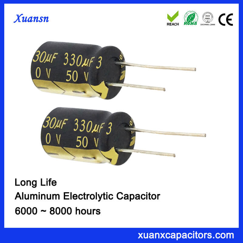 Long Life DIP Electrolytic 330uf 50v Capacitor 105c