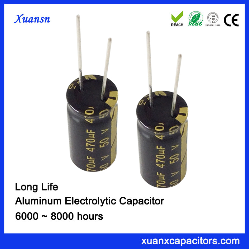 Popular 50V 470UF Long Life Aluminum Electrolytic Capacitor