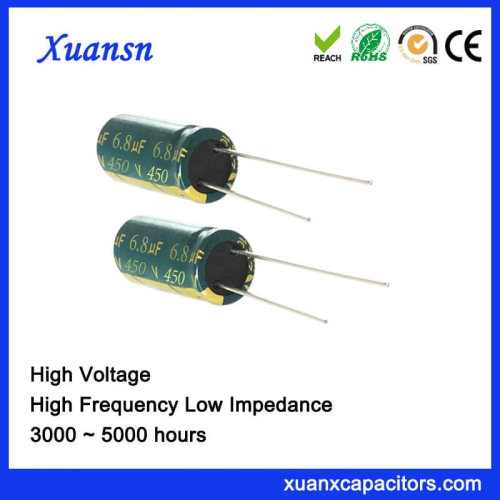 High Voltage 450V 6.8UF Electrolytic Capacitor High Frequency