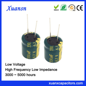 6.3V 330UF Low Voltage Capacitor High Frequency 5000Hours