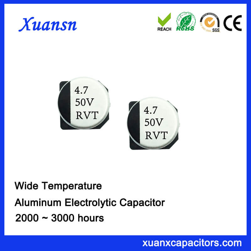105℃ 4.7uf 50v SMD Aluminum Electrolytic Capacitor
