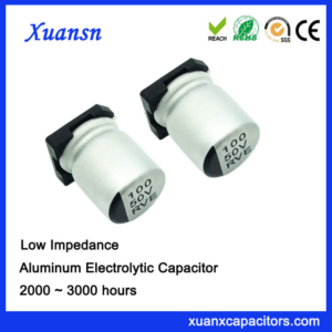 Surface Mount 100UF 50V Low Impedance Capacitor