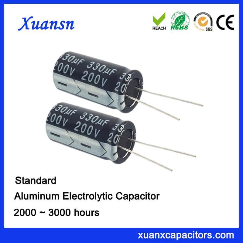 2x CE-330/200PHT Capacitor electrolytic THT 330uF 200V Ø18x40mm SAMWHA 