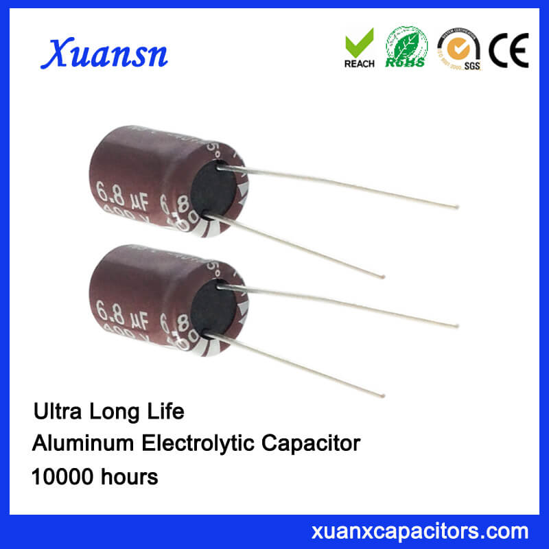 High Voltage 6.8uf 400v 10000hours Electrolytic Capacitor