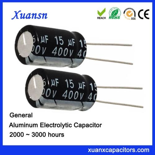 General 15uf 400v Aluminum Capacitor Electrolytic