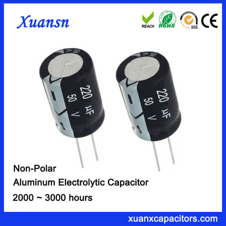 50pcs SAMWHA 1uF 50V Non-Polar Electrolytic Capacitors – 5x11mm, NP Series