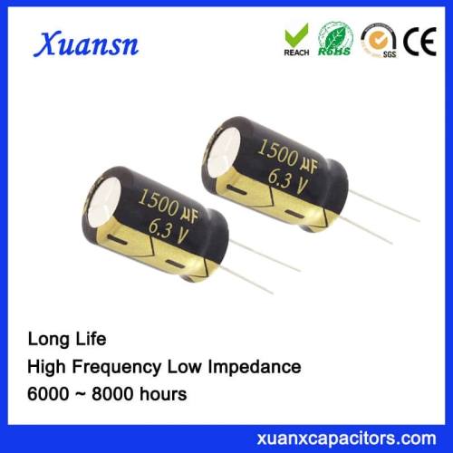 ISO Manufacturer 6.3 V 1500UF Capacitor Electrolytic 8000Hours