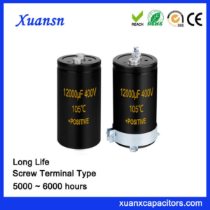 12000UF 400V High Voltage Screw Type Capacitor Long Life