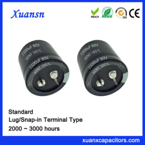 New Arrival Snap In 1500UF 80V Aluminum ELectrolytic Capacitor