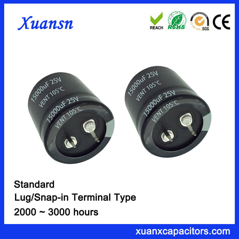 15000uf 25v 105c Aluminum Capacitor Snap In Xuansn Capacitor