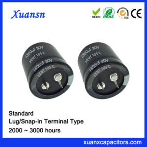 Customized 1800UF 80V Standard Snap In Capacitor