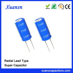 Lead Type Super Farad Capacitor 2.7V 1F Capacitor
