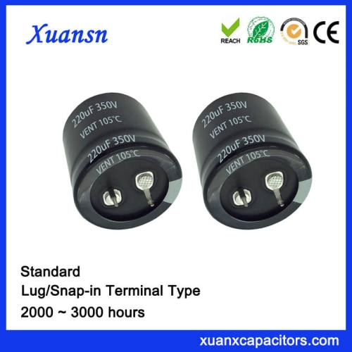 105℃ 3000Hours Standard Snap In 220UF 350V Capacitor