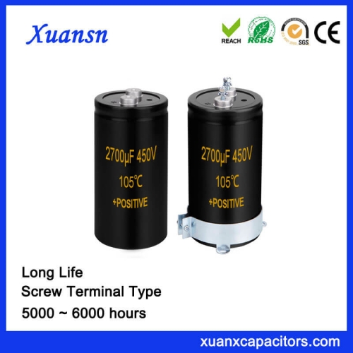 High Voltage 450V 2700UF Screw Aluminum Capacitor