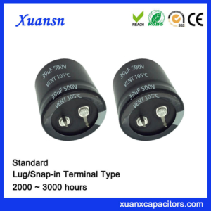 China 390UF 500V Standard 3000Hours Snap In Capacitor