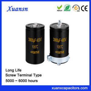 Long Life Screw Aluminum Electrolytic Capacitor 3900UF 400V