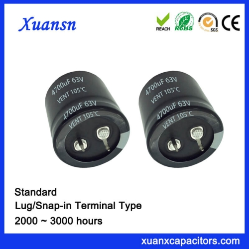 China 4700UF 63V Standard Snap In Capacitor