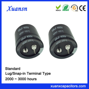 Snap In Electric Capacitor 400V 68UF 105C 3000Hours