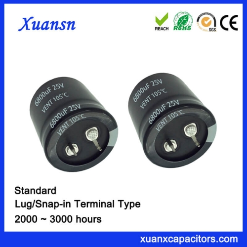 105℃ 6800UF 25V Capacitor Electrolytic Snap In