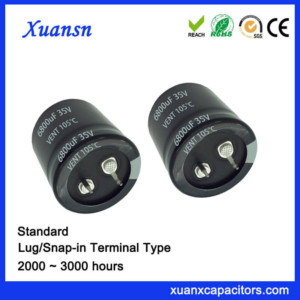 High Quality 6800UF 35V Standard Snap In Electrolytic Capacitor