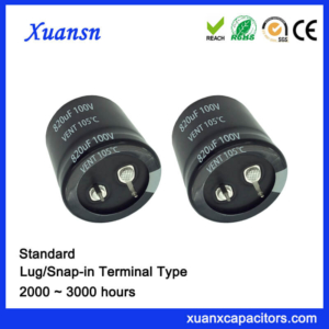 820UF 100V 105℃ 2000Hours Standard Snap In Capacitor