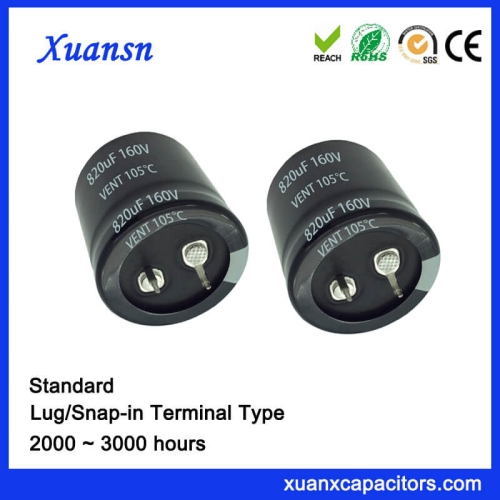 820UF 160V 3000Hours Standard 105℃ Snap In Capacitor
