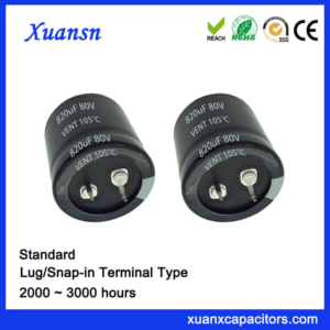 820UF 80V 105℃ 2000Hours Standard Snap In Capacitor