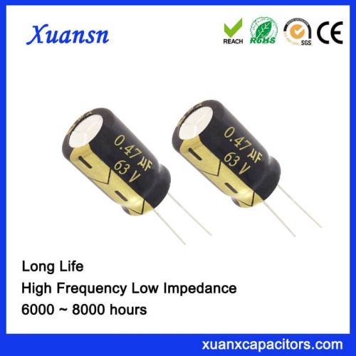 Original 0.47UF 63V Aluminum Electrolytic Capacitor Long Life