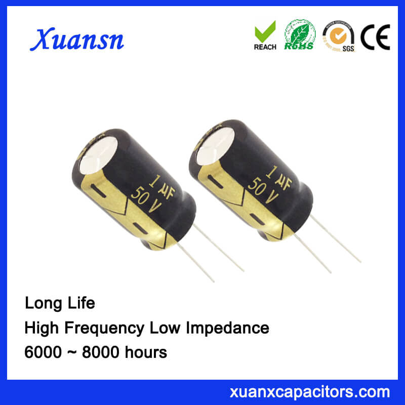 1uF 50V Radial Electrolytic Capacitor - 4x7mm, 20% Tolerance, 105°C (Pack Of 1)