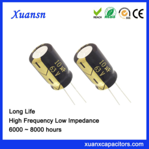 Long Life 6000Hours 10UF 63V Electrolytic Capacitor