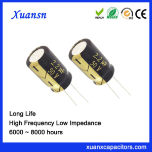 Long Life 6000Hours 2.2 UF 50V Capacitor Electrolytic