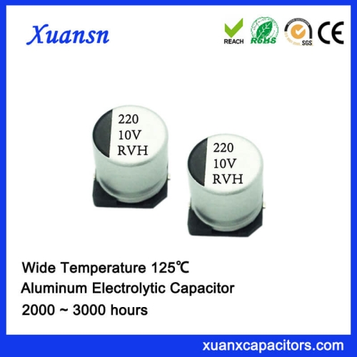 New 125℃ 220UF 10V Chip Aluminum Electrolytic Capacitor