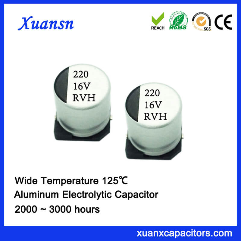 China 125 2uf 16v Smd Aluminum Electrolytic Capacitor