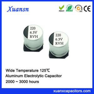 125℃ 2000Hours 220UF 6.3V SMD Electrolytic Capacitor