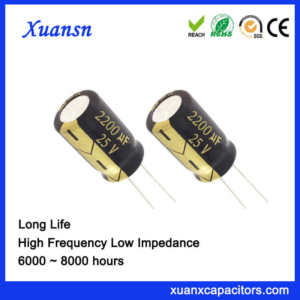 Long Life 2200UF 25V Electrolytic Capacitor 8000Hours