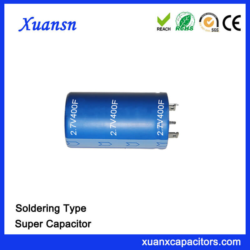 Customized Soldering 2.7V 400F Capacitor Super