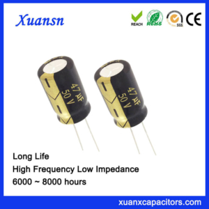 105c 8000Hours Long Life 47UF 50V Electrolytic Capacitor