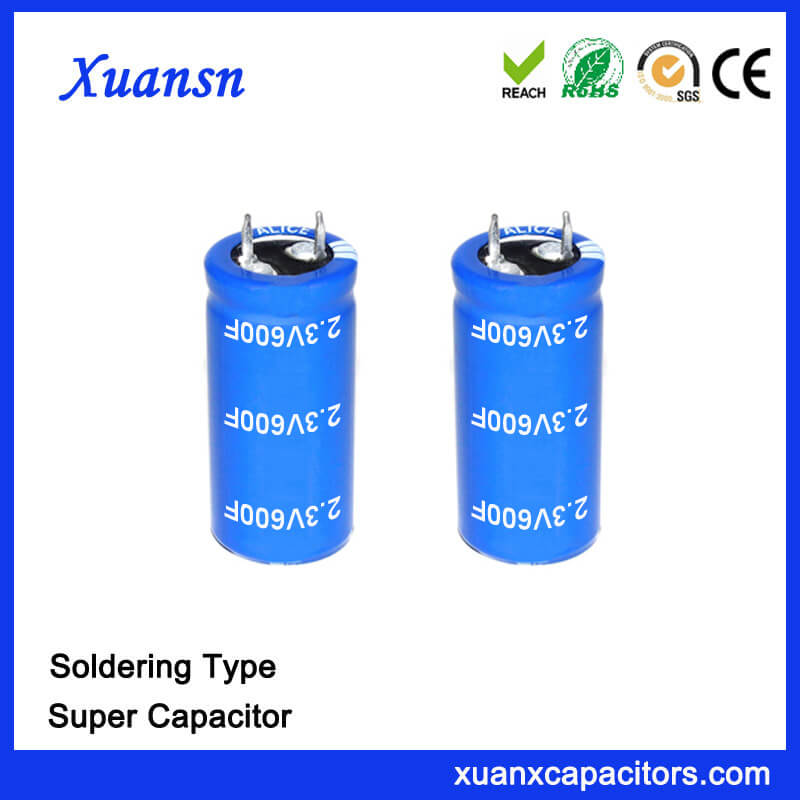China Supplier Soldering 2.3V 600F Capacitor Super