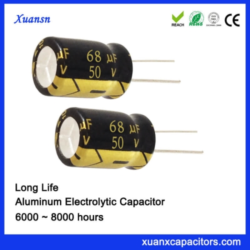 50V 68UF Long Life Capacitor Radial Electrolytic Capacitor For Sale
