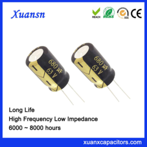 Good Radial Leads Electrolytic 680uf 63v Capacitor 13X25