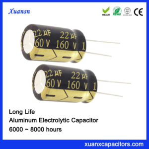 China 160V 22UF Electrolytic Capacitor Long Life For Sale