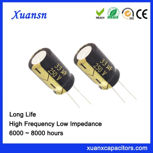 New Arrival 250V 33UF Aluminum Electrolytic Capacitor High Voltage