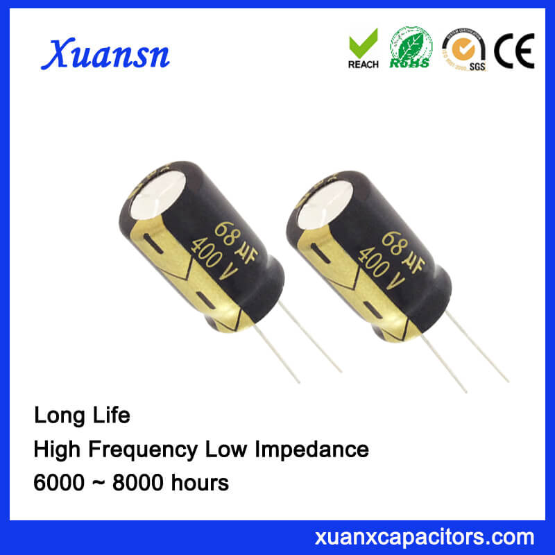 custom made LED Drive Capacitor Electrolytic 400V 68UF