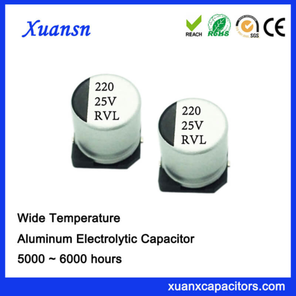 220UF 25V 5000Hours Long Life Chip Electrolytic Capacitor